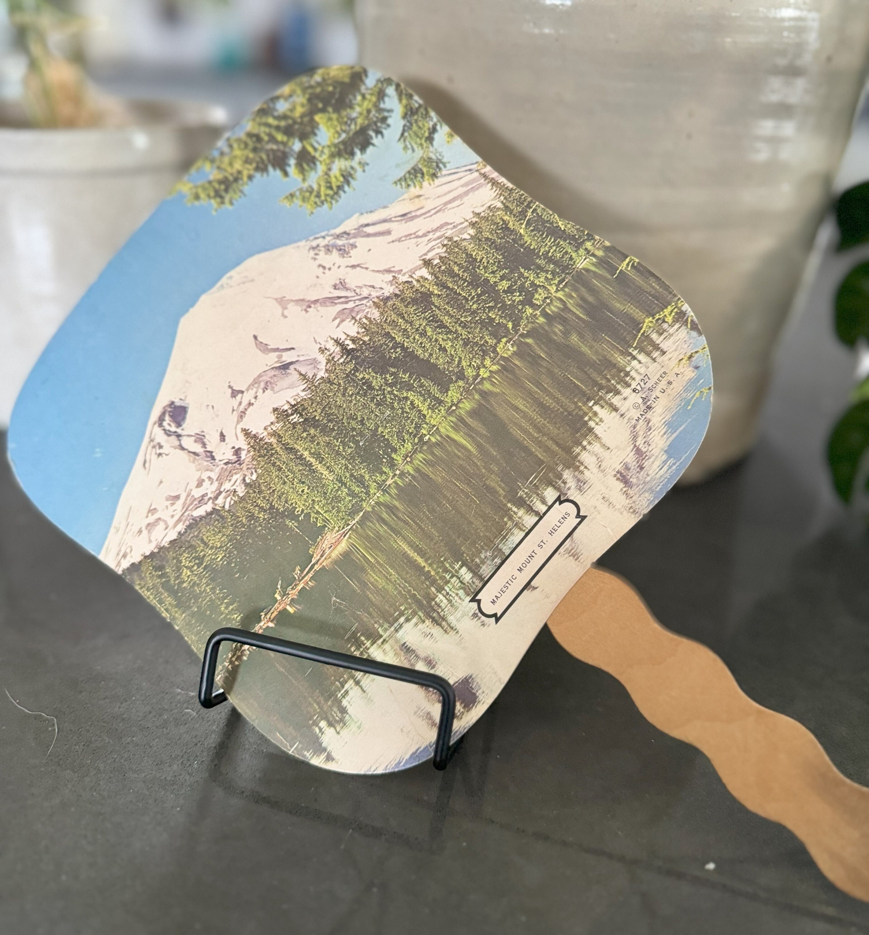 Vintage Handheld Church Fan Cardboard on Wood Handle Etsy