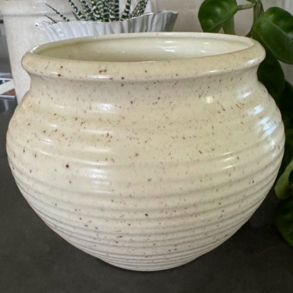 Ceramic Cream Speckled Glazed Planter
