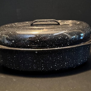 Blue Enamel Roasting Pan - Small