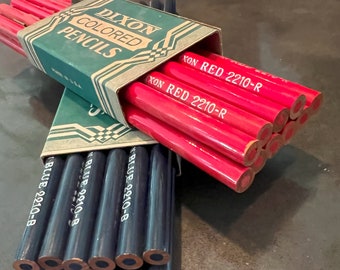 Vintage Dixon Colored Pencils - Red and Blue