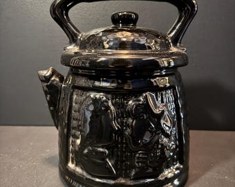 American Bisque Pottery Co. Black George and Martha Washington Kettle Cookie Jar