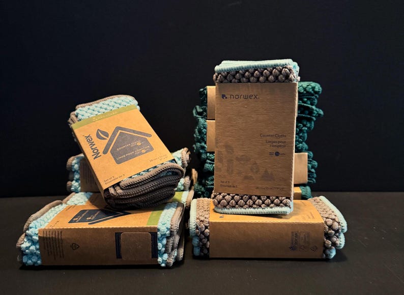 Norwex Counter Cloths (Set of 3) - Sea Mist, Navy, & Teal - Thumbnail 5