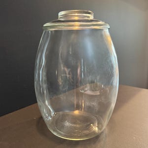 Clear Glass Bartlett Collins Cookie Jar