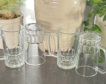 Set of (4) KIG Clear Glass Beer Mugs