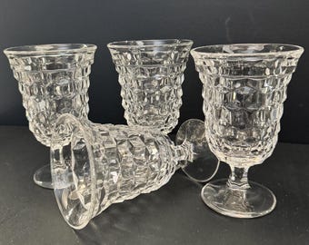 Fostoria Clear American Party Low Water Goblet - Set of Four