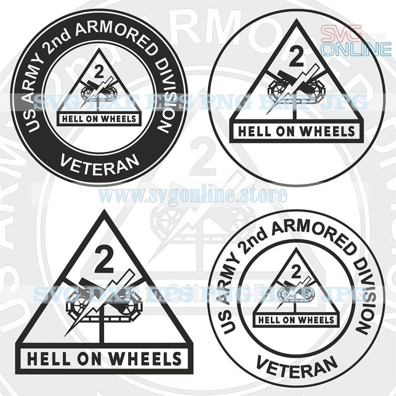 2nd Armored Division SVG Dxf Png Clipart Vector Cricut Cut Etsy Canada
