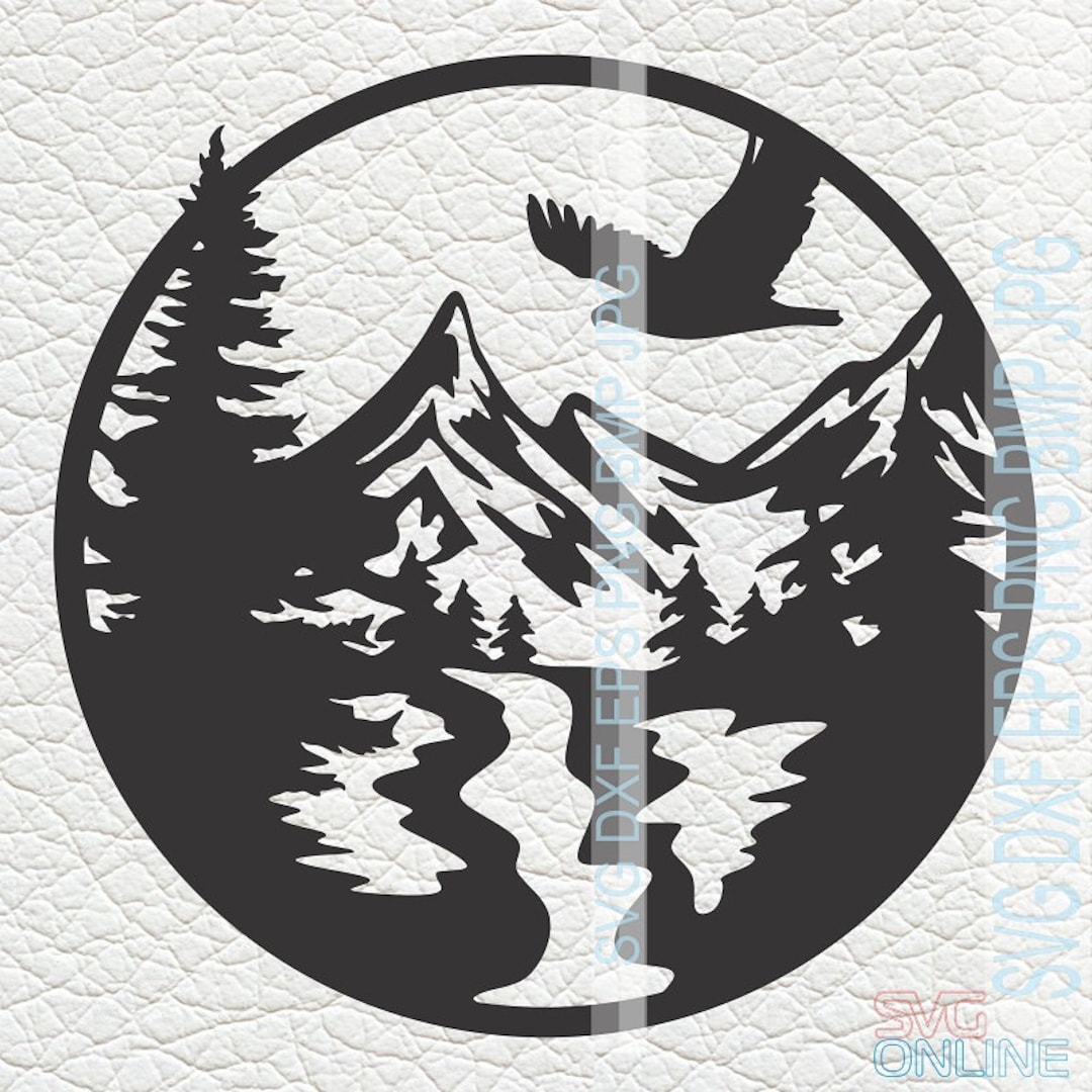 Berglandschaft SVG dxf png Clipart Vektor cricut cut schneiden - Etsy.de