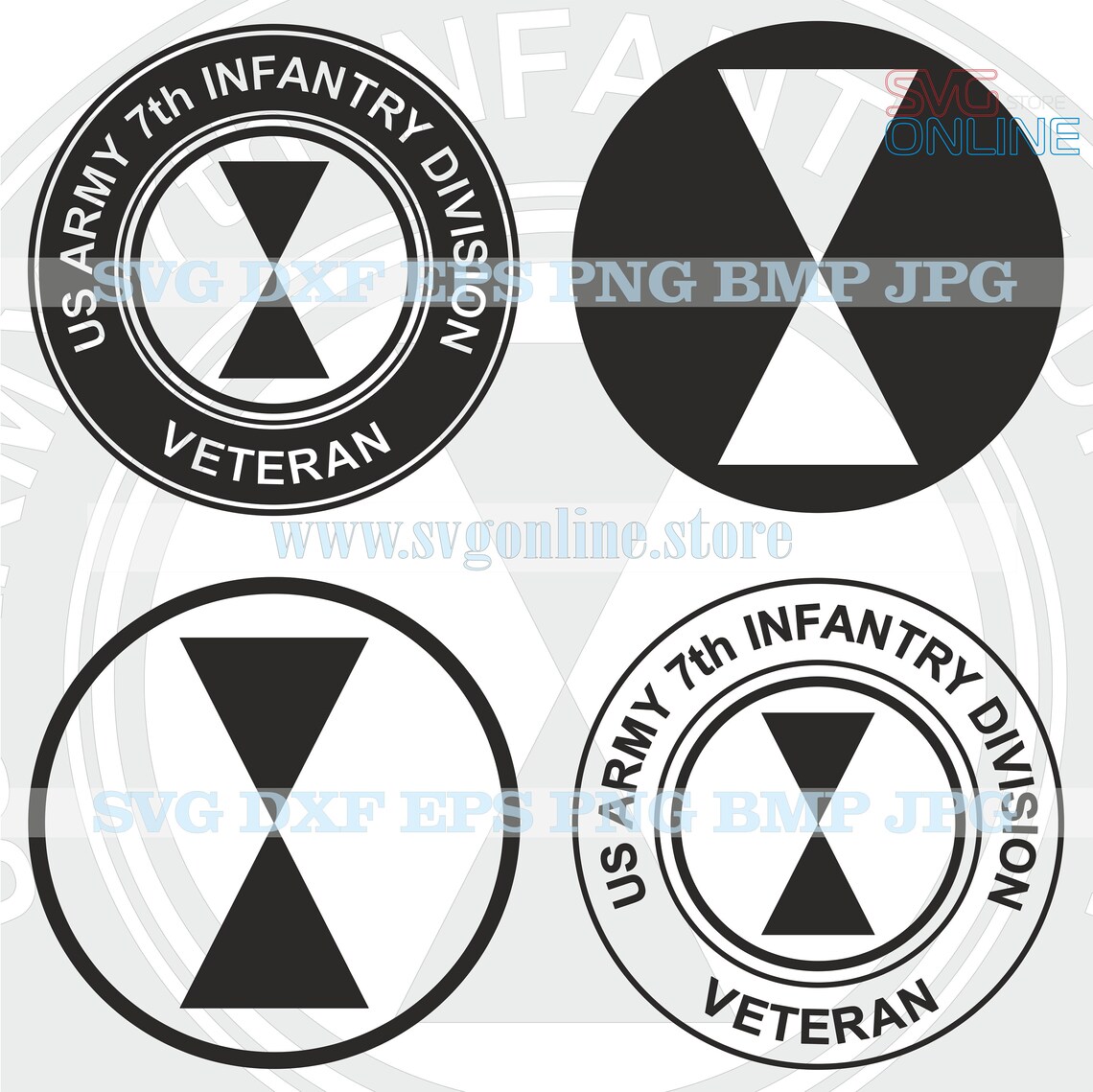 US Army 7th Infantry Division SVG Dxf Png Clipart Vector Etsy