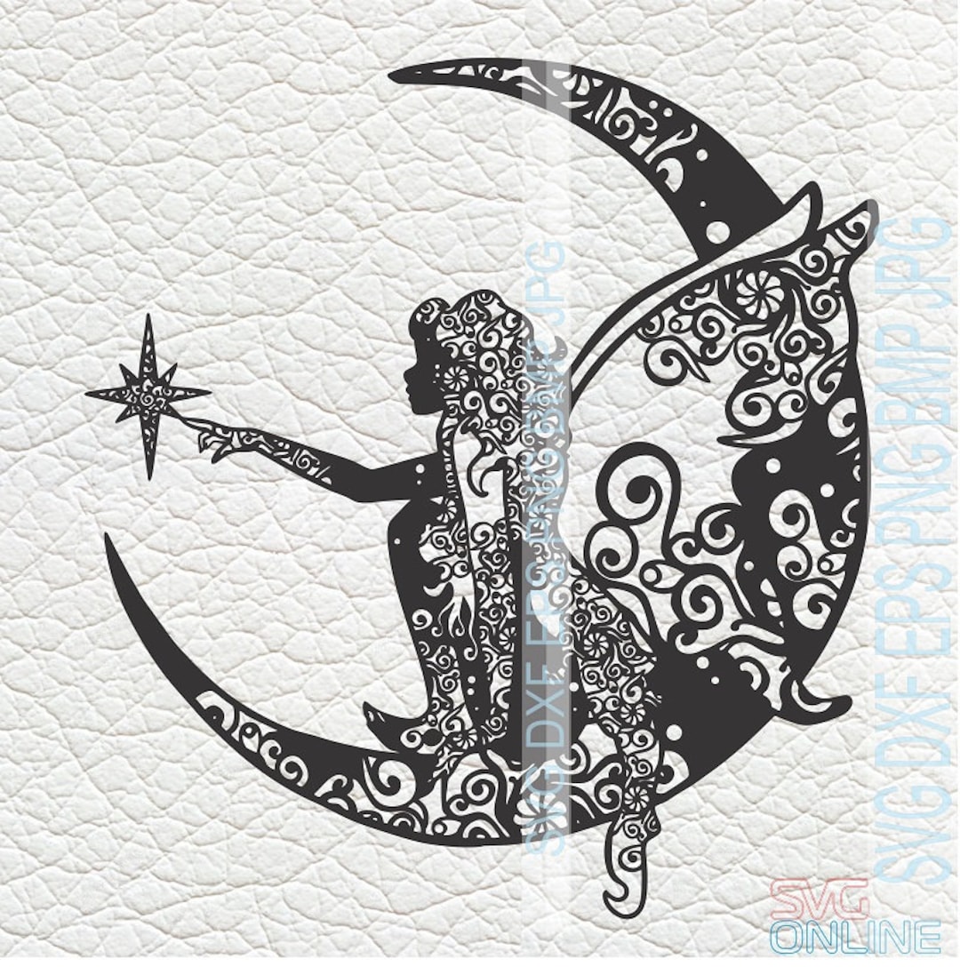 Elfy on the Moon SVG Dxf Png Clipart Vector Cricut Cut Cutting Cnc - Etsy