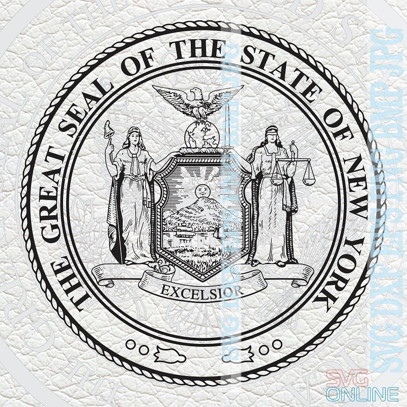 Sello del estado de Nueva York SVG dxf png clipart vector Etsy