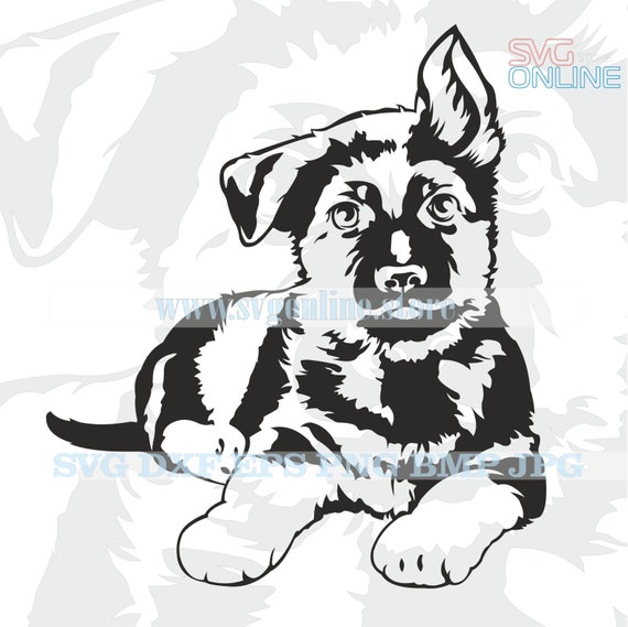German Shepherd Puppy SVG Dxf Png Clipart Vector Cricut Cut - Etsy