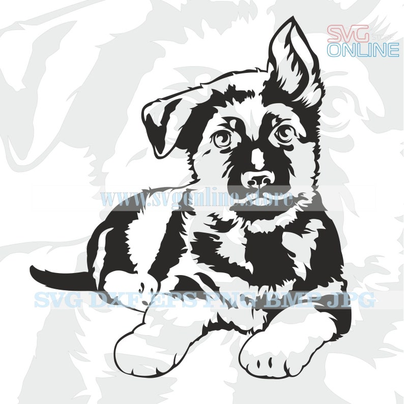 German shepherd puppy SVG dxf png clipart vector cricut cut | Etsy