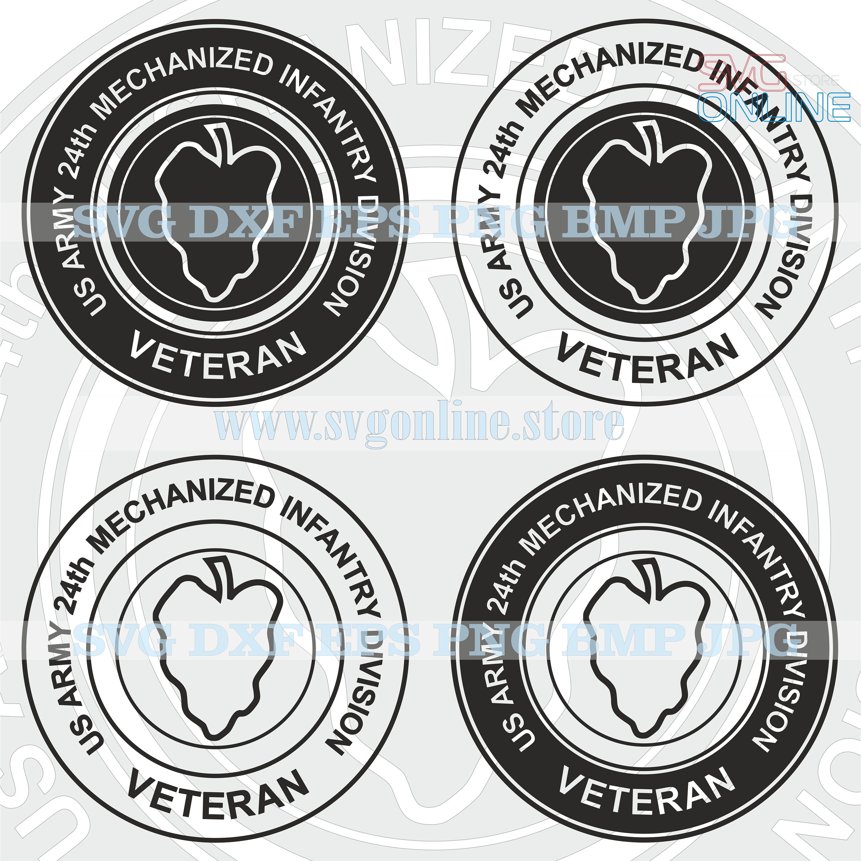 US Army 24th Mechanized Infantry Division SVG dxf png clipart Etsy