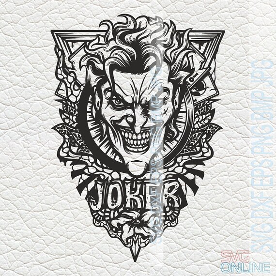 Joker Svg Dxf Png Clipart Vector Cricut Cut Cutting Cnc Etsy Australia