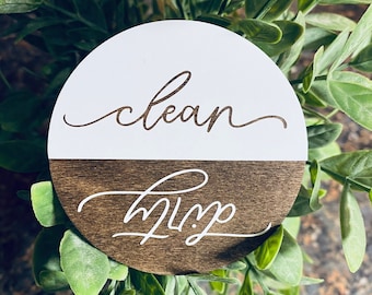 Dishwasher Magnet, Kitchen Dishwasher Dirty Clean Magnet, Dishwasher Reminder Sign, Wedding Gift, Housewarming Gift, Gift for Homeowners