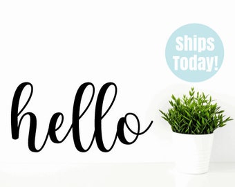 Hello Wall Decal, Farmhouse Decor, Front Door Decal, Hello Decal, Hello, Front Door Decor, Farmhouse Wall Decor, Front Door Hello Sign, door