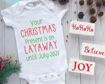 December Baby Announcement, Pregnancy Announcement, Christmas Baby Announcement, Bodysuit Baby Announcement, Winter Baby Announcement