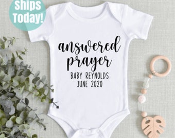 Answered Prayer Pregnancy Announcement Bodysuit, IVF Baby Announcement, Rainbow Baby Announcement, Pregnancy Reveal, IVF Baby Tee