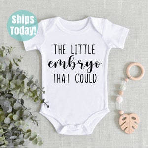 The Little Embryo That Could Pregnancy Announcement Bodysuit, IVF Baby, Rainbow Baby Announcement, Pregnancy Reveal, Baby Shower Gift