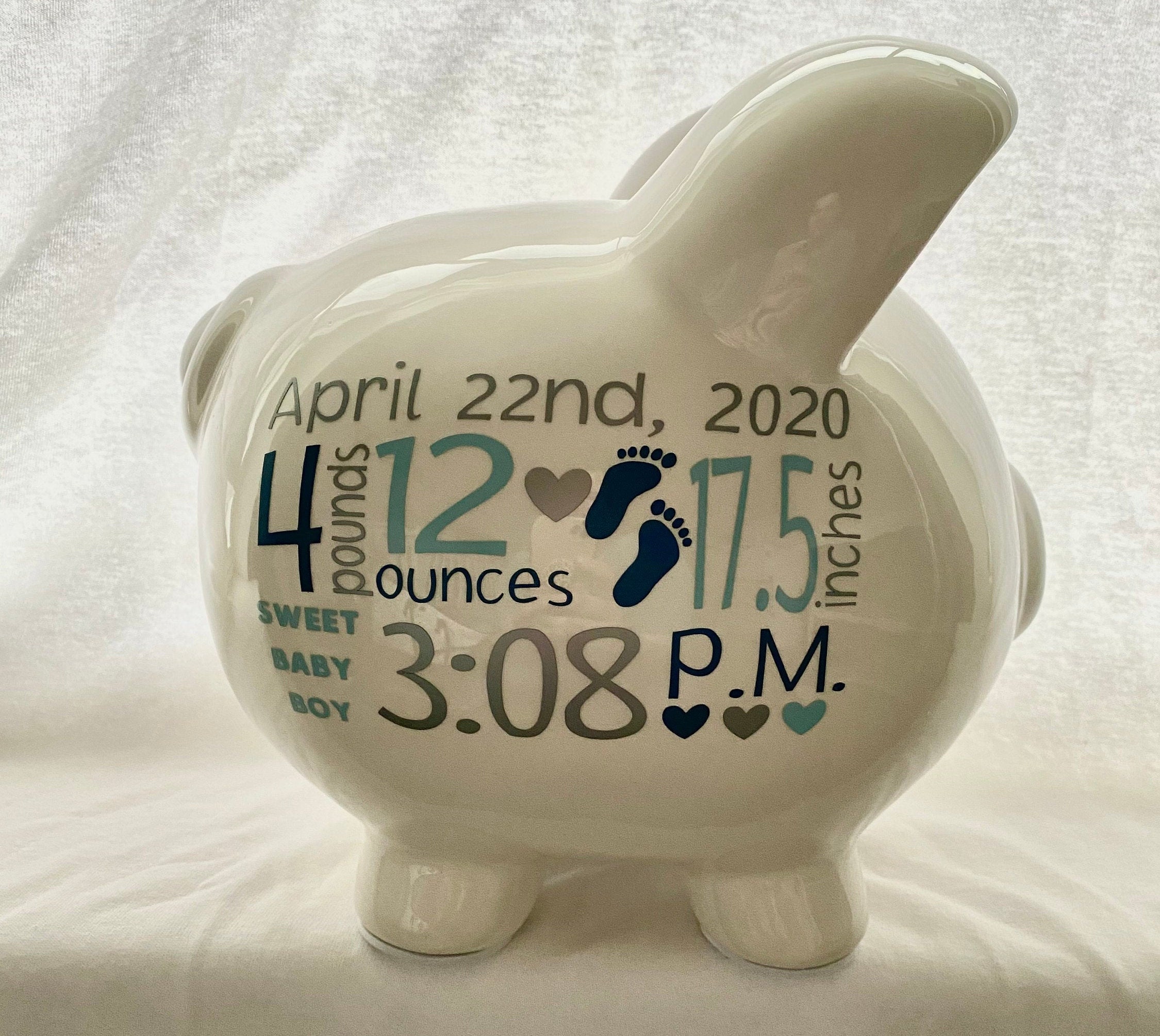 Personalized Piggy Bank Baby Piggy Bank Baby Gift Baby Boy Etsy