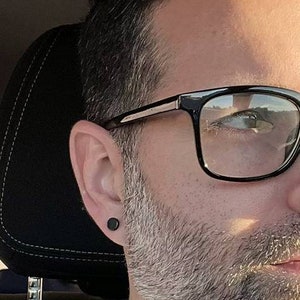Black Stainless Steel Stud Earrings: Unisex Round Ear Studs