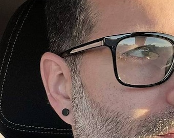 Black Stainless Steel Stud Earrings: Unisex Round Ear Studs