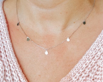 Dainty disc necklace, dainty necklace, disc necklace, pots necklace, dainty necklace