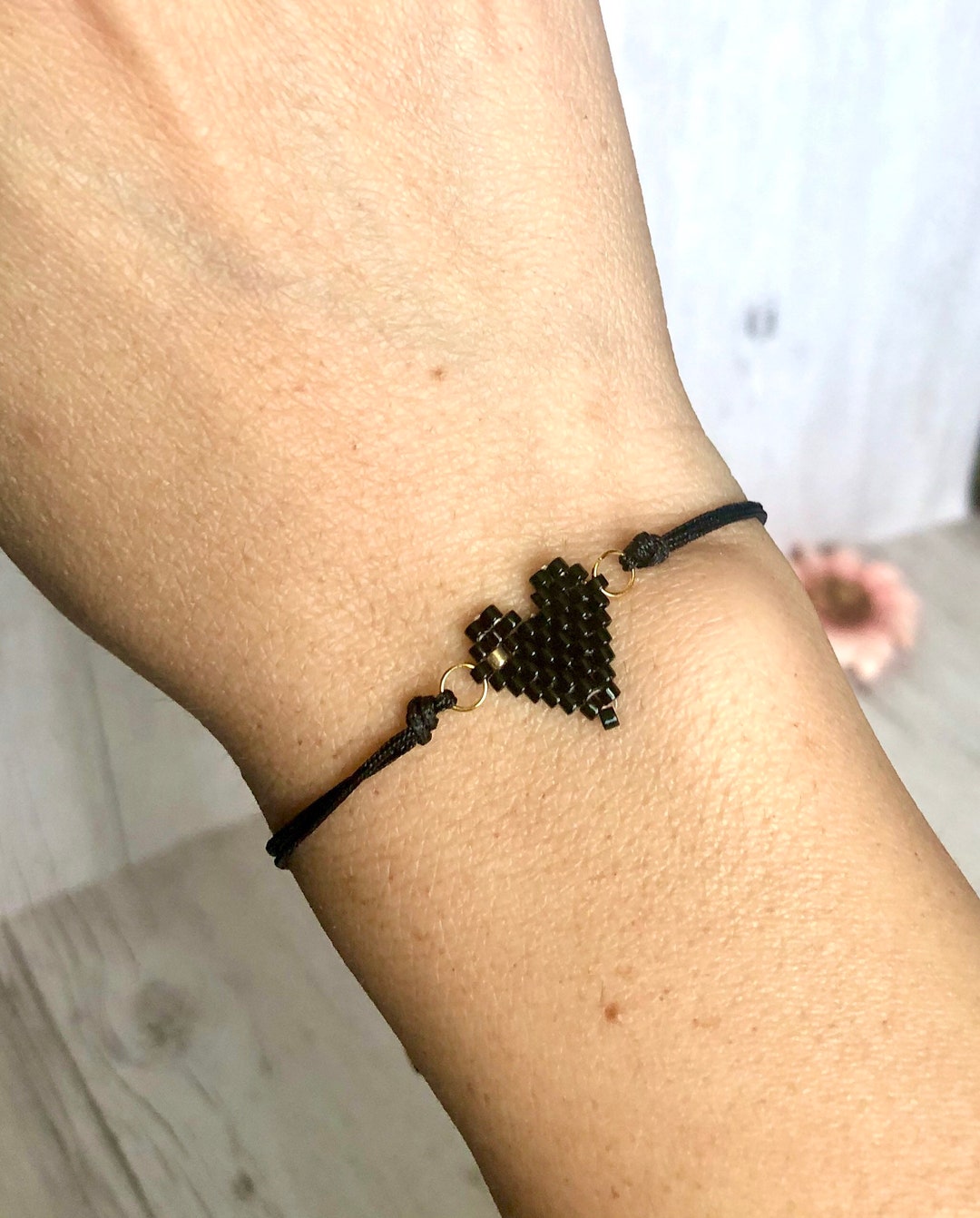 Miyuki Bracelet Heart String Bracelet Dainty Bracelet Etsy