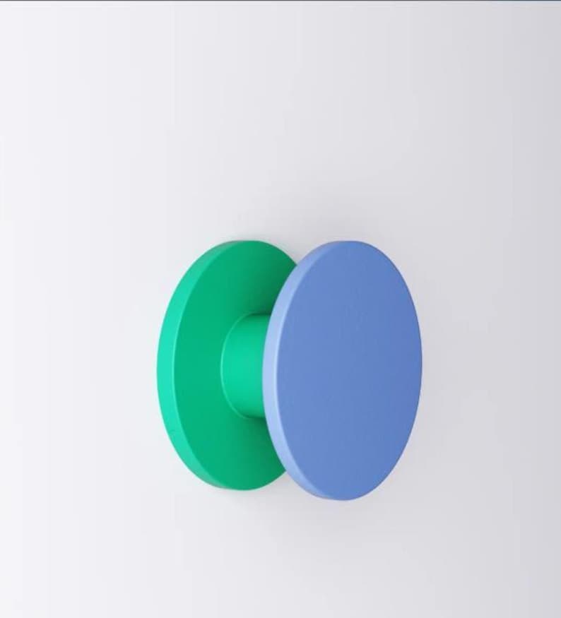 Colorful round wall hooks: modern geometric decor image 9