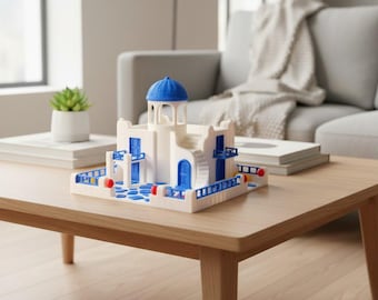 Santorini Greece Miniature | Mediterranean Home Decor | Greek Island Model | Travel Lover Gift
