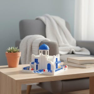 Santorini Greece Miniature | Mediterranean Home Decor | Greek Island Model | Travel Lover Gift image 5