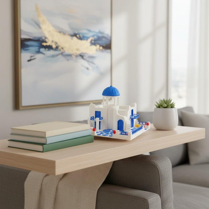 Santorini Greece Miniature | Mediterranean Home Decor | Greek Island Model | Travel Lover Gift image 6