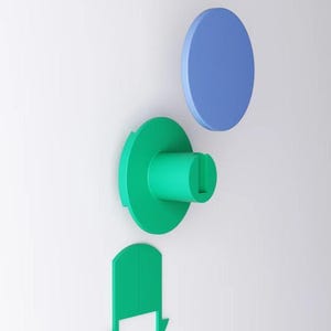 Colorful round wall hooks: modern geometric decor image 10