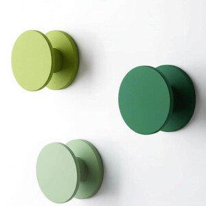 Colorful round wall hooks: modern geometric decor image 5