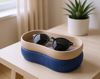 Minimalist Ribbed Sunglass Holder |Storage Bowl | Modern Eyewear Organization