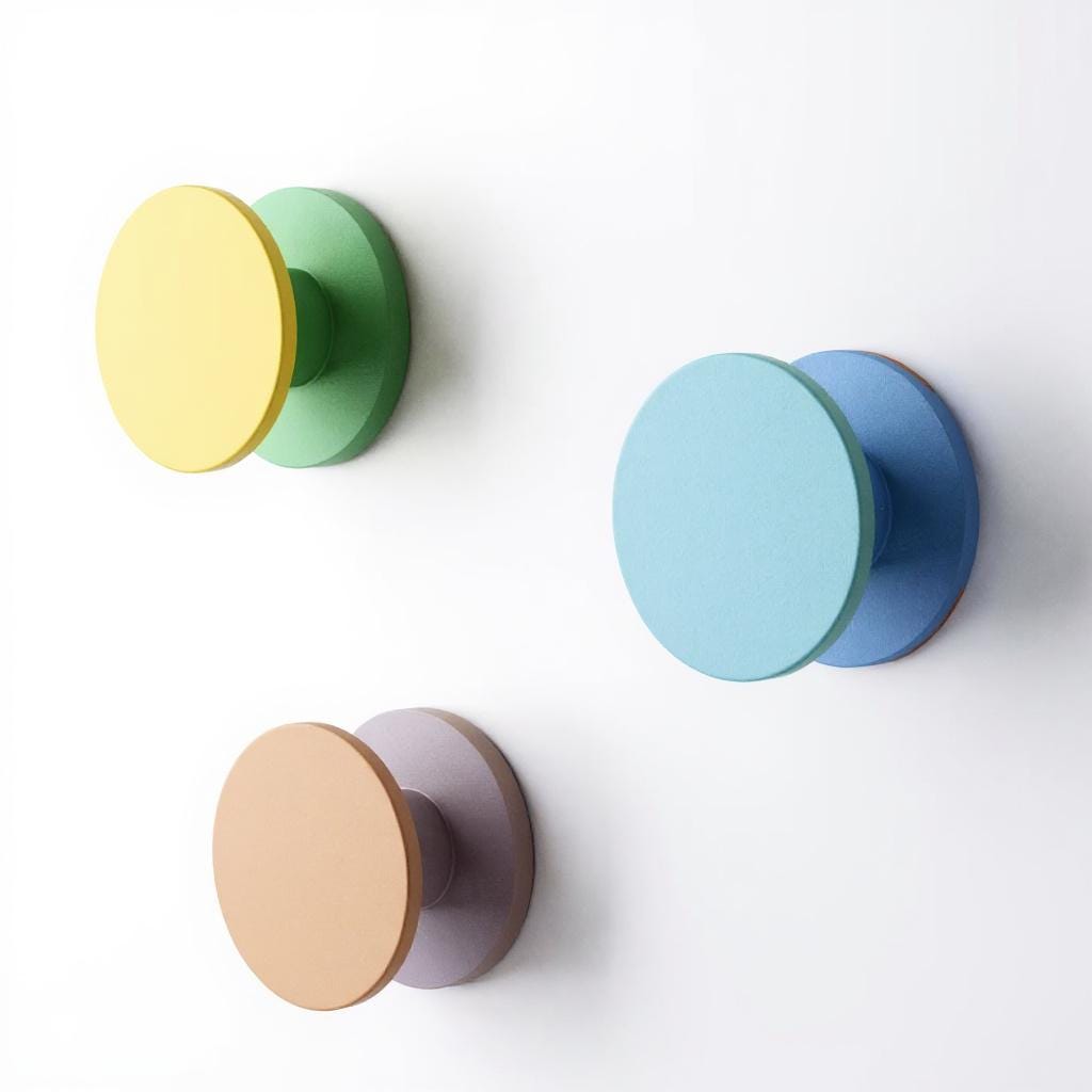 Colorful Round Wall Hooks: Modern Geometric Decor