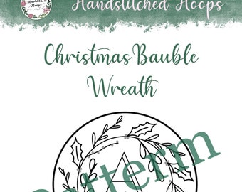 Christmas Bauble Initial Hoop Embroidery Pattern | Digital download | Full Alphabet | 26 letters | Monogram | A-Z | 3 inch hoop