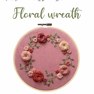 Floral Wreath | Embroidery Hoop Art PDF Pattern | Digital Download ...