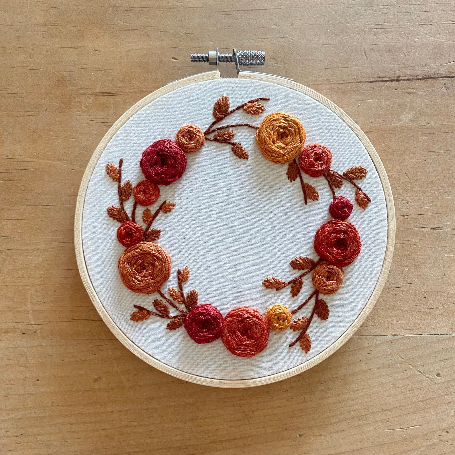 Autumn Wreath | Fall Wreath | Embroidery Hoop Art PDF Pattern | Digital ...