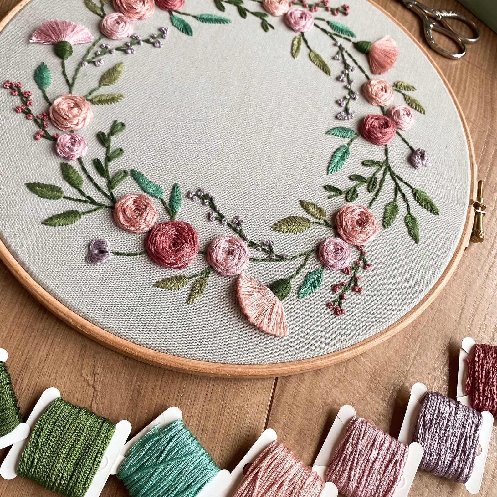 Floral Summer Wreath Floral Embroidery Pattern Embroidery - Etsy