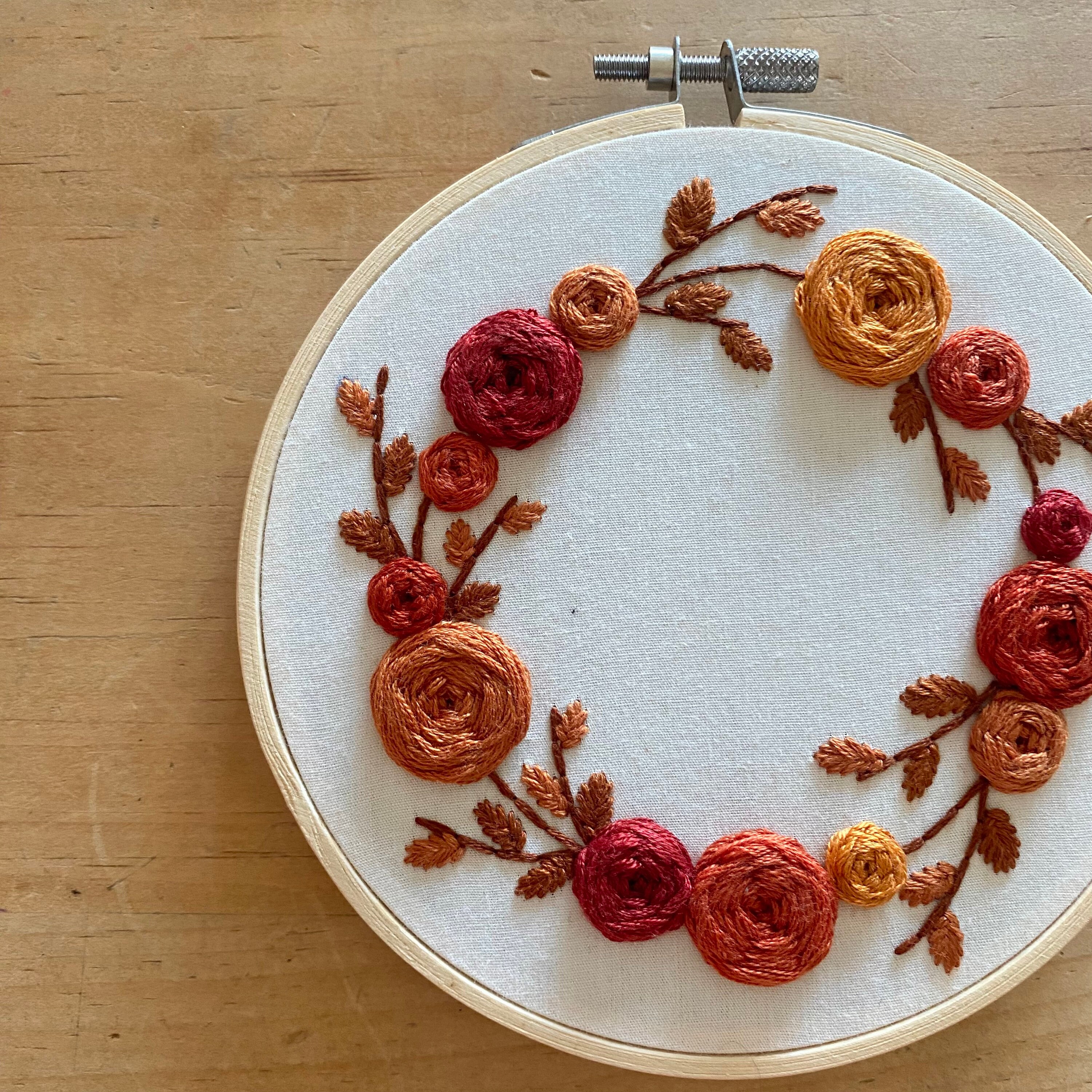 Autumn Wreath | Fall Wreath | Embroidery Hoop Art PDF Pattern | Digital ...