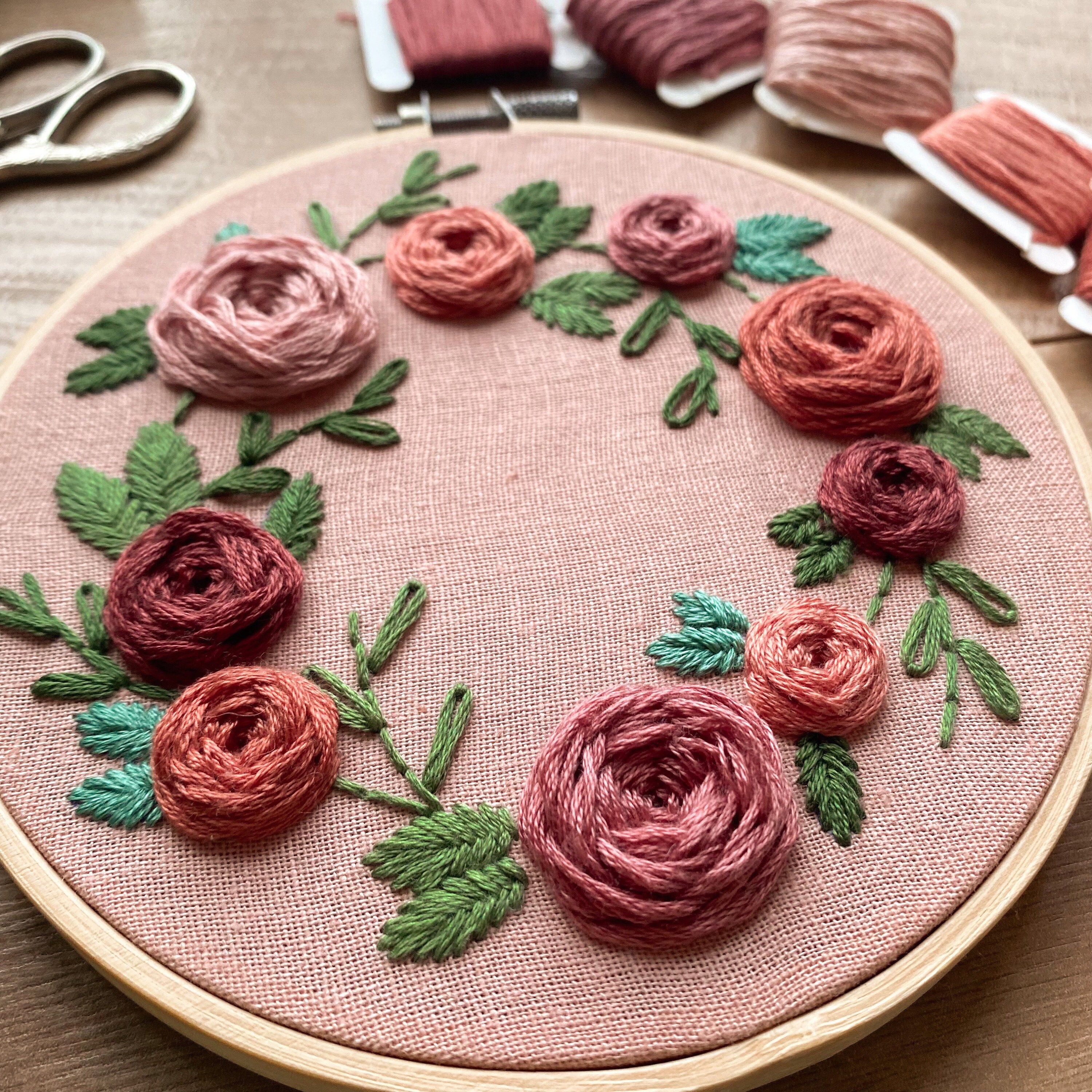 Botanic Wreath | Floral Embroidery Pattern | Embroidery Hoop Art PDF ...