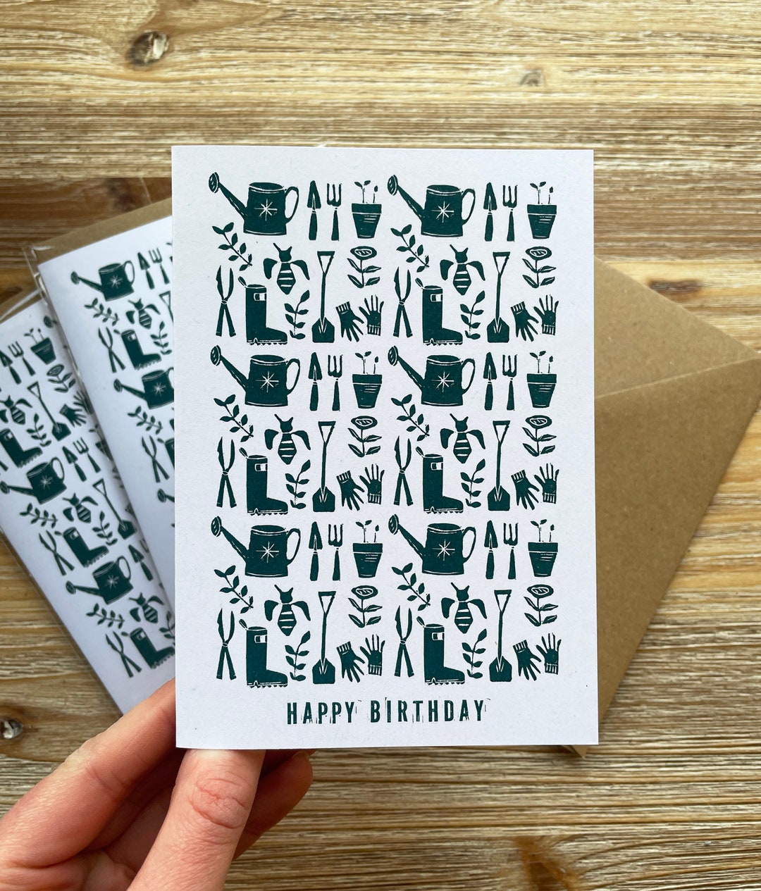 Happy Birthday Gardener Plants Birthday Card Blank Inside Greeting Card