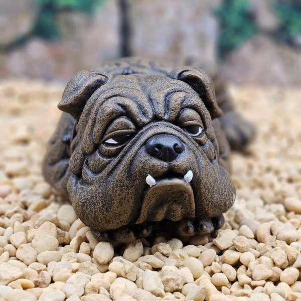 Bulldog Outdoor Statue Etsy