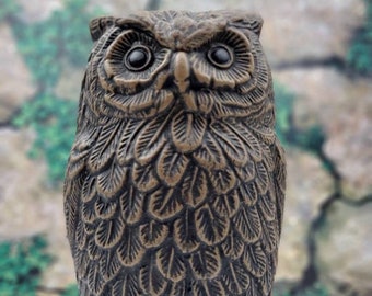 Owl Statue, Beautiful Owl, Handmade Concrete Statue, Detailed Owl Statue