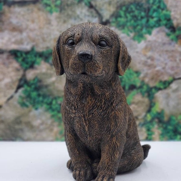 Chocolate Lab Statue, Labrador Retriever Handmade Concrete Statue, Retriever Dog Decor, Outdoor Lab Dog Statue