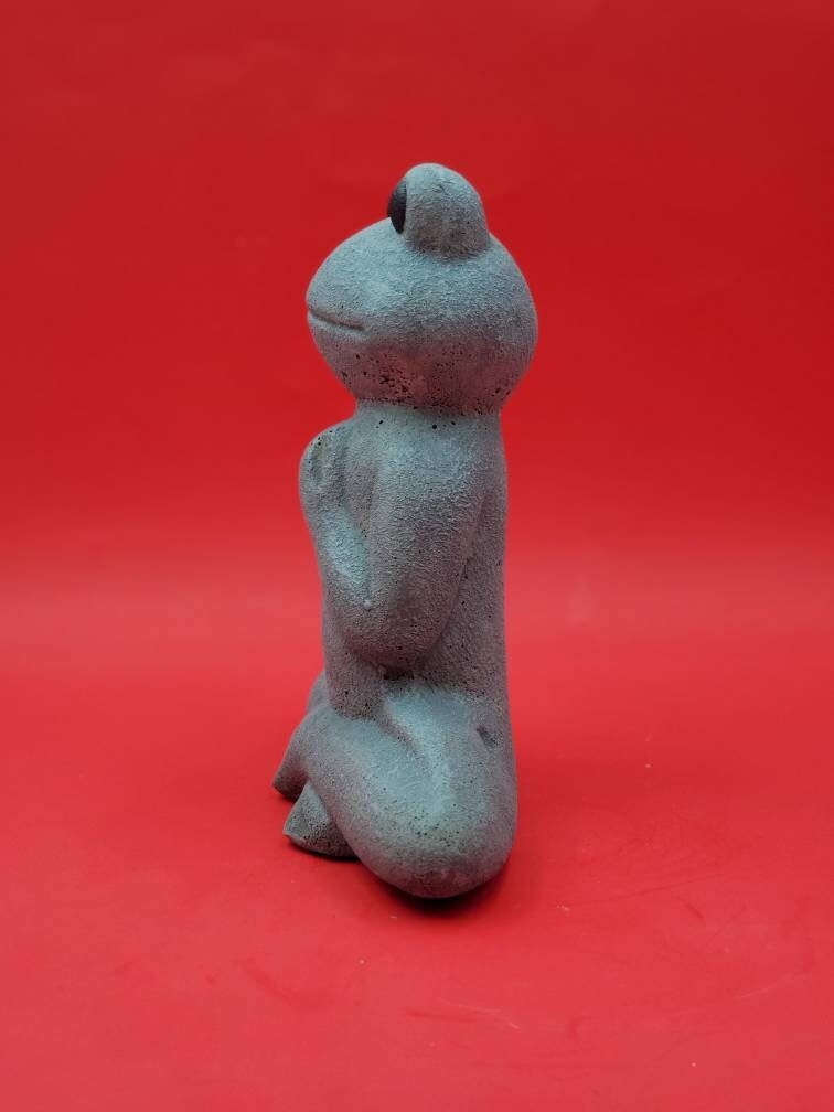 Frog Statue Zen Yoga Garden Frog Statue Handmade Concrete Etsy