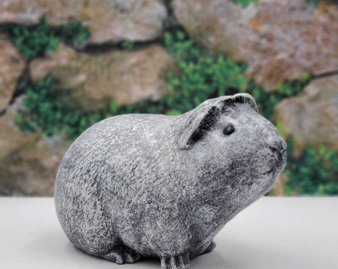 Guinea Pig Statue, Handmade Concrete Pet Decor, Cavy Statue, Pet Guinea
