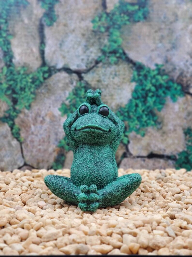 Frog Statue Yoga Zen Garden Frog Statue Zen Frog Handmade Etsy