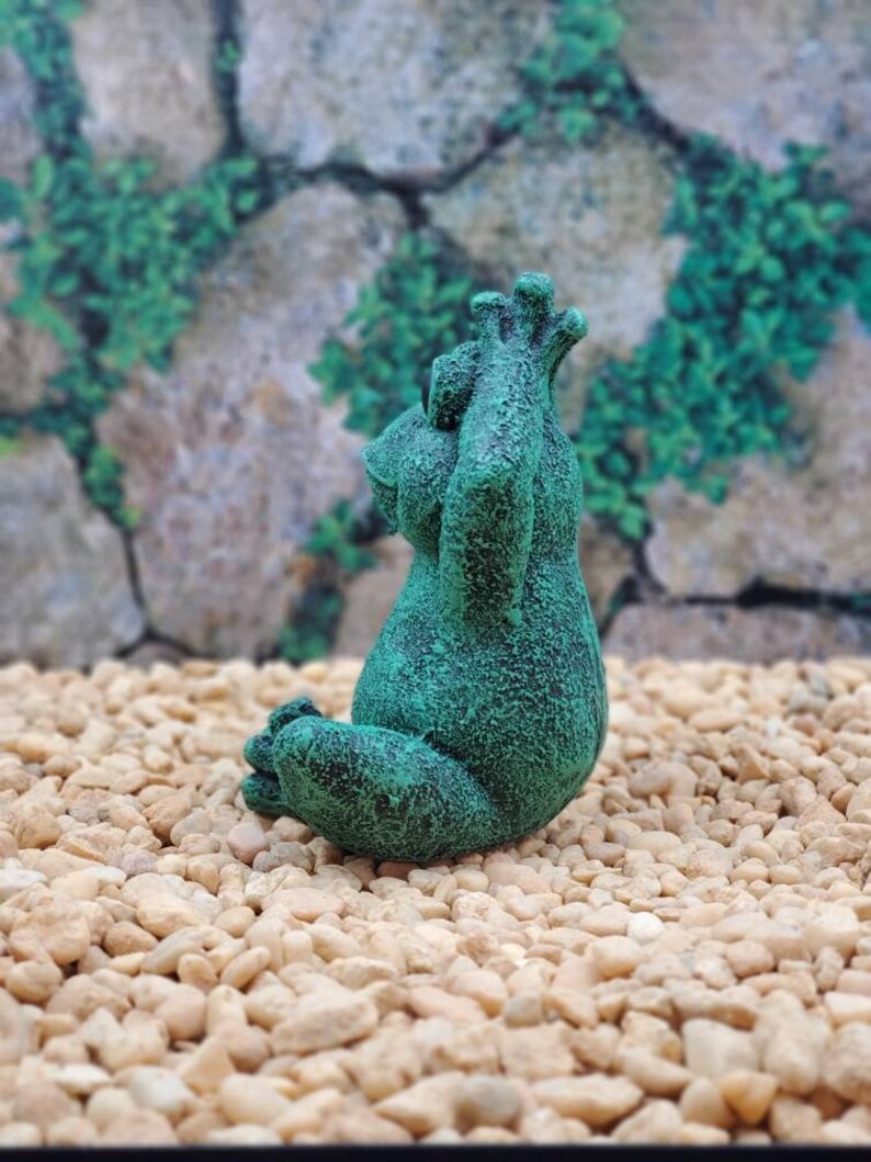 Frog Statue Yoga Zen Garden Frog Statue Zen Frog Handmade Etsy
